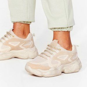 NEW!! Nasty Gal Trendy Nude Chunky Sneakers